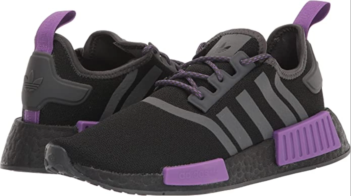 Sneaker ammortizzanti Adidas Originals RAGAZZA NMD R1 nere grigie viola Boost taglia 4