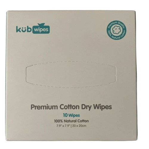 Kub Wipes Premium Cotton Dry Cotton Plant Based Fiber 10 Count Sample
