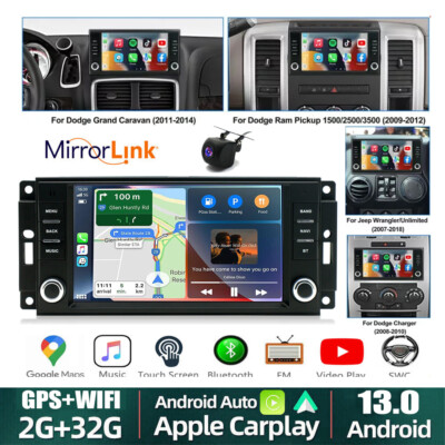 Fit For Apple CarPlay Car Radio Stereo GPS Navi For Dodge Ram Jeep Wrangler