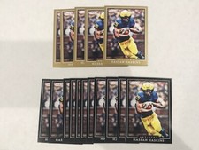 Lot (16) HASSAN HASKINS 2022 Sage Low Series Football ARTISTRY 5 Gold 11 Base
