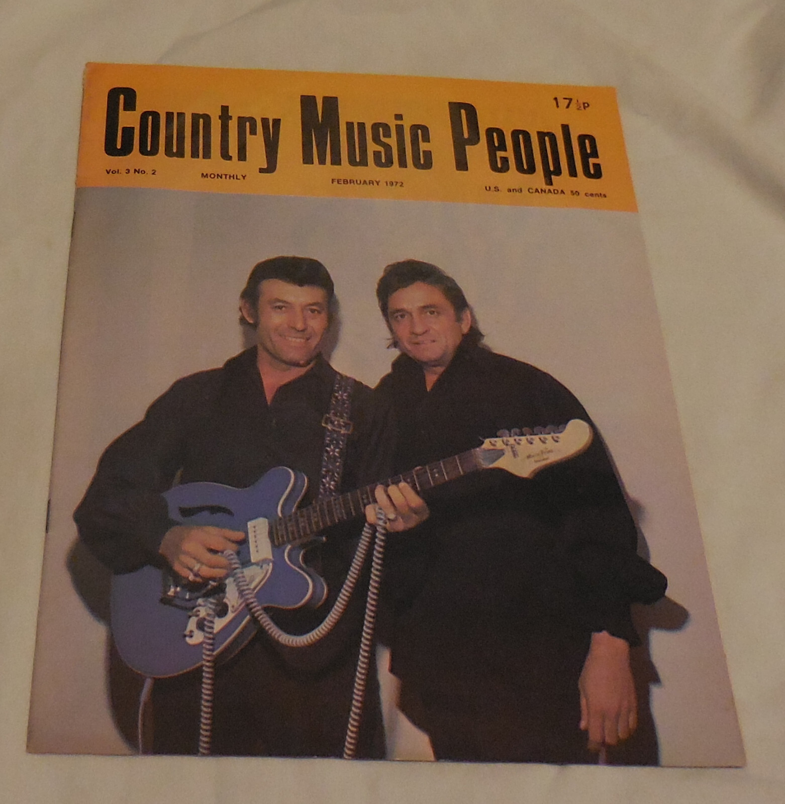 1972 Country Music People February  Vol 3 No 2 Johnny Cash and carl Perkins VTG