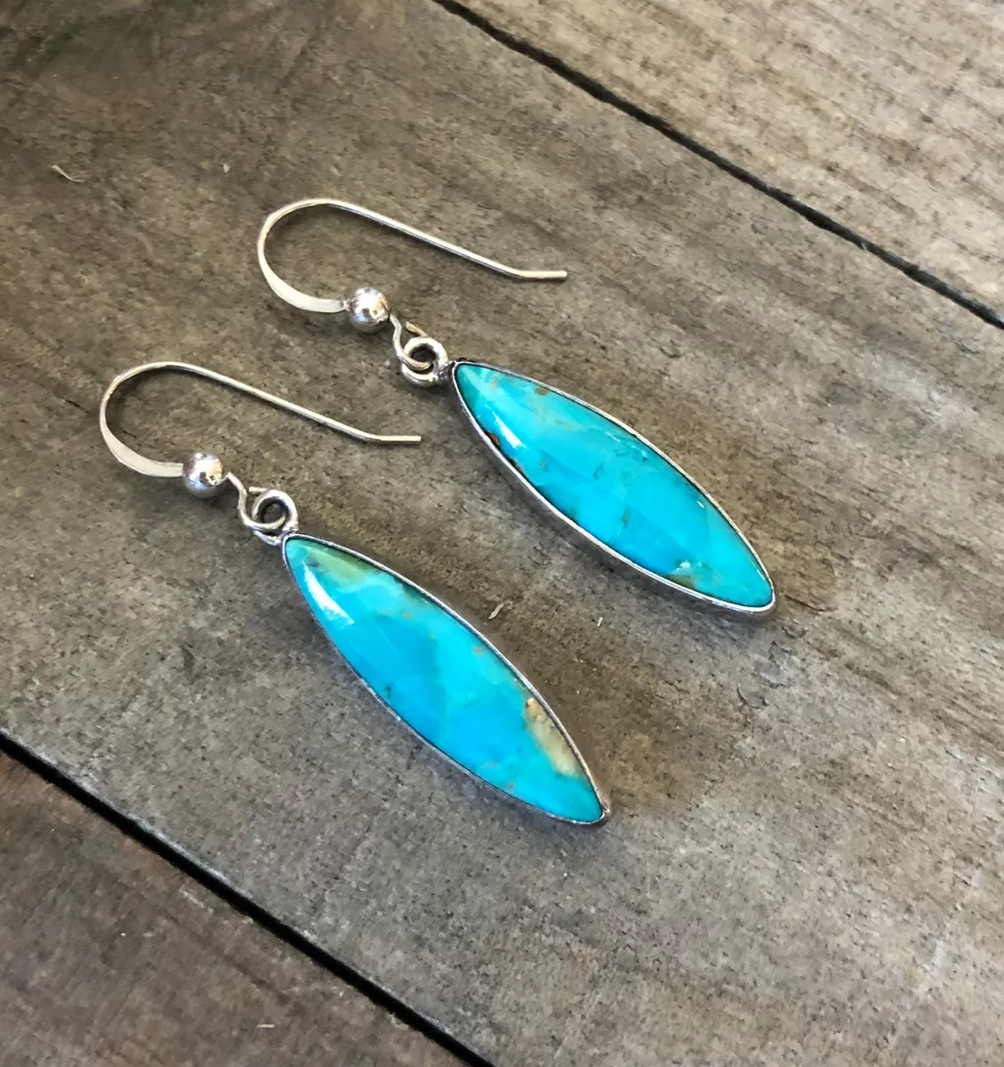 JAY KING Blue Turquoise Dangle Earrings Sterling Silver