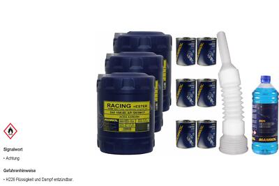30L MANNOL Motoröl SAE 10W-60 RACING+ESTER inkl. Additiv Auslaufschlauch
