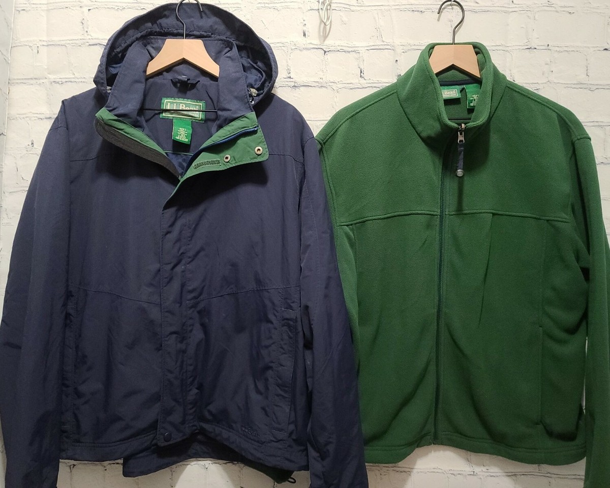 LL Bean Men's Full Zip Jacket 0 BCY9 Detachable Liner Blue LL Bean Men's Full Zip Jacket 0 BCY9 Detachable Liner Blue