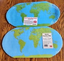 Lot of 2 World Practice Map Notepads from Shapes Etc. - 60 Sheets