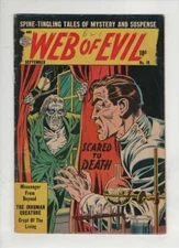 WEB OF EVIL #18 VG, dead people revenge, strangling, 1954 pre code horror