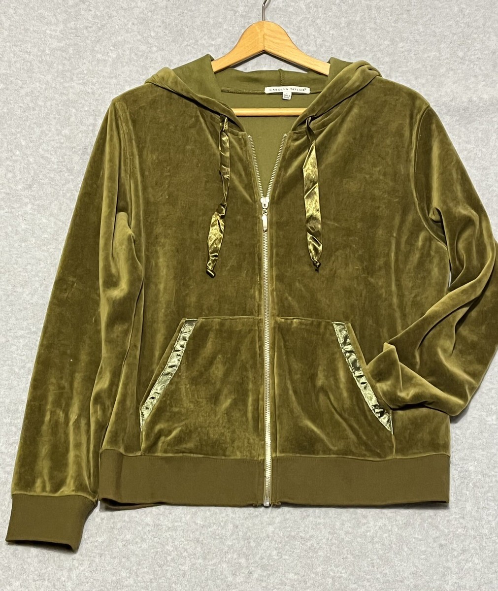 velor fur blouson dark green y2k L 