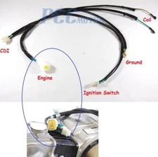 ENGINE WIRING HARNESS W/ YELLOW PLUG PIT DIRT BIKES COOLSTER I WH01P