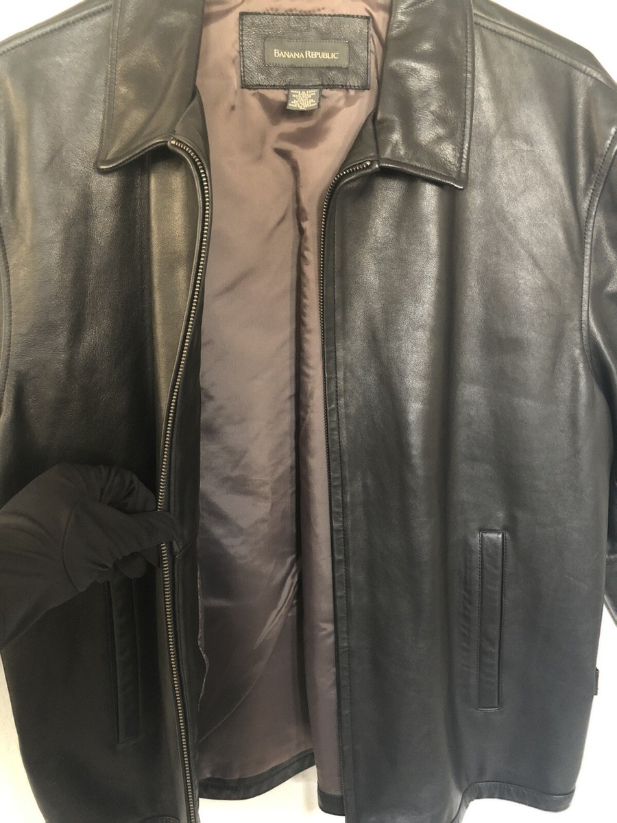 BANANA REPUBLIC BLACK LEATHER JACKET (XL) CA17897 | eBay BANANA REPUBLIC BLACK LEATHER JACKET (XL) CA17897 | eBay