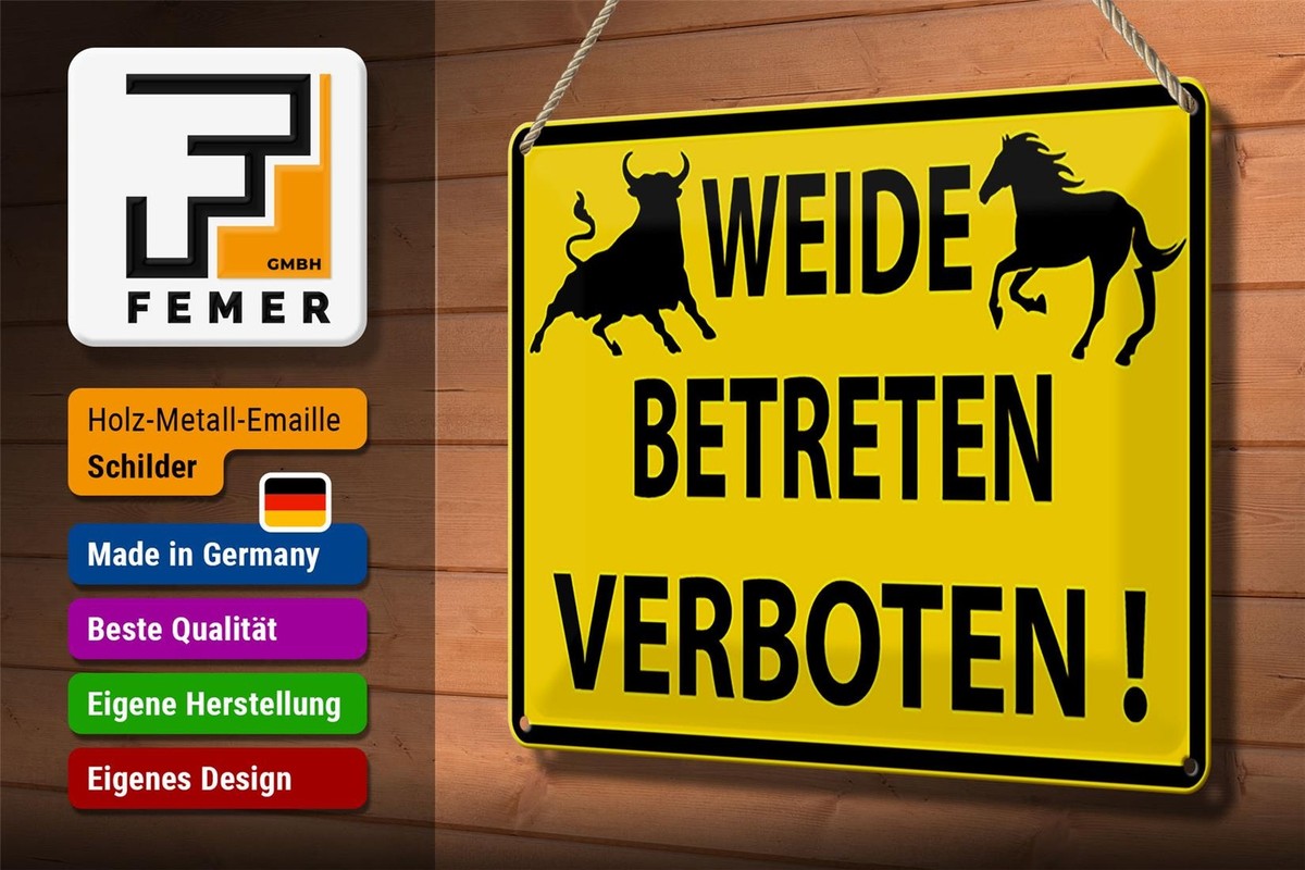 Verbotsschild "Betreten Der Weide Verboten" – Wetterfest, 30x20 Cm, Ideal Für Weiden & Gärten