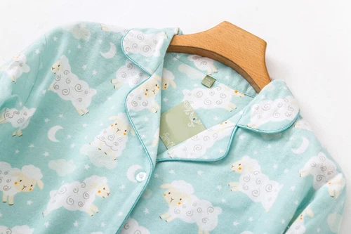 Conjunto de pijama de franela 100 % algodón para mujer manga larga con botones ropa de dormir pijama - Imagen 20 de 57