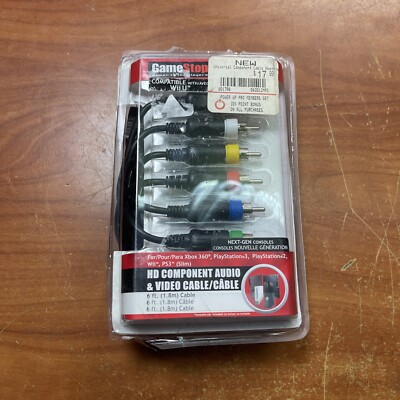 Brand New Gamestop HD Audio & Video Cable Xbox 360 & Xbox Playstation 2, 3 Wii