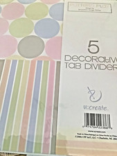 5 Decorative Tab Dividers 2 Pockets Pattern Play 8.5x11 Fits 3 Ring Binders 3 Pk