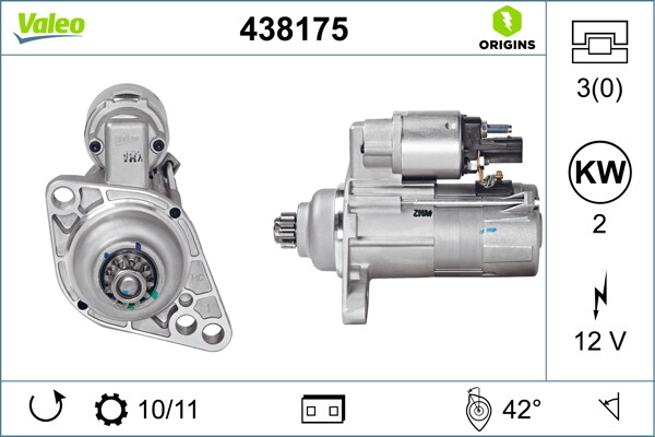 438175 VALEO Starter for AUDI,SEAT,SKODA,VW
