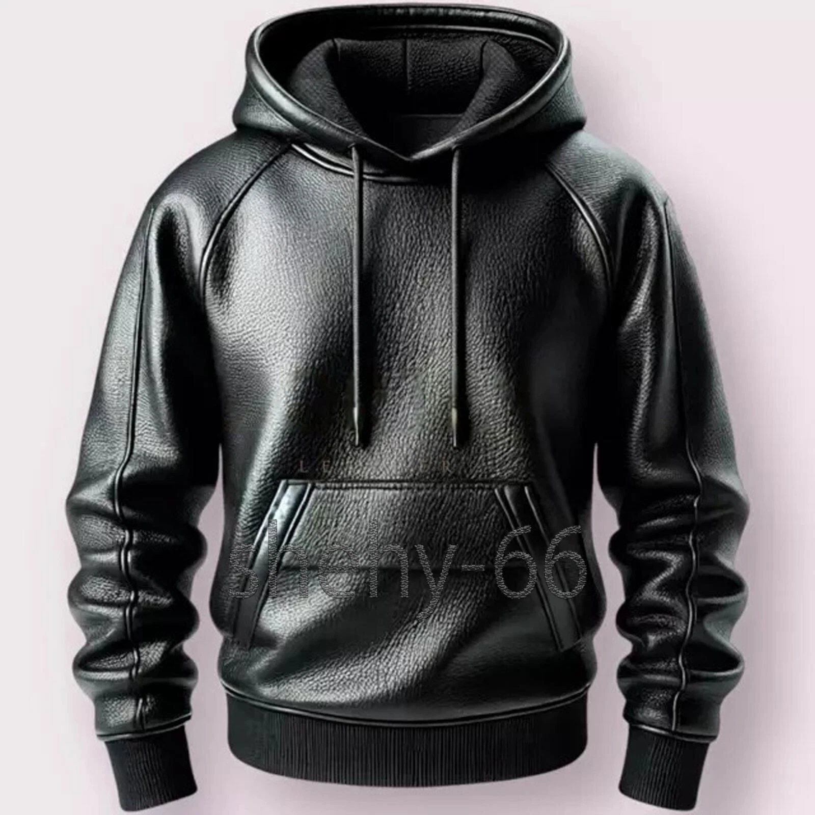 Men's Black Premium Leather Hoodie Handmade Genuine Lambskin Leather Jacket
Opens in a new window or