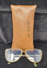 Vtg 80s Womens oversized Pale Yellow Plastic Granny Eyeglasses Glasses Frames