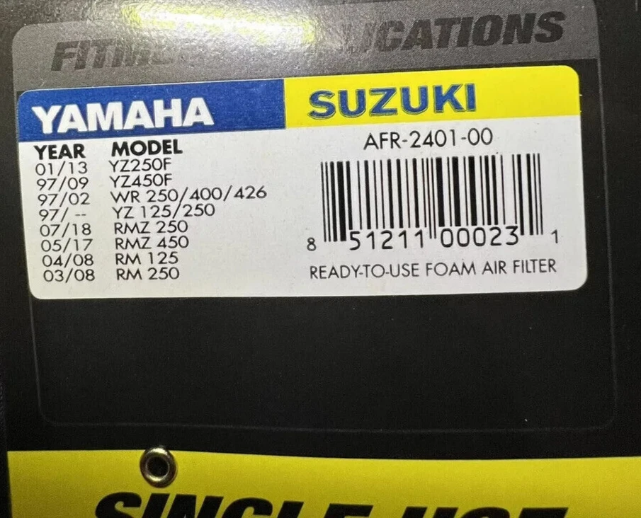 Suzuki RM250 Air Filter Maxima Pre Oiled Filter RM 250 2003-2008 - AFR-2401-00 - Image 3 of 4