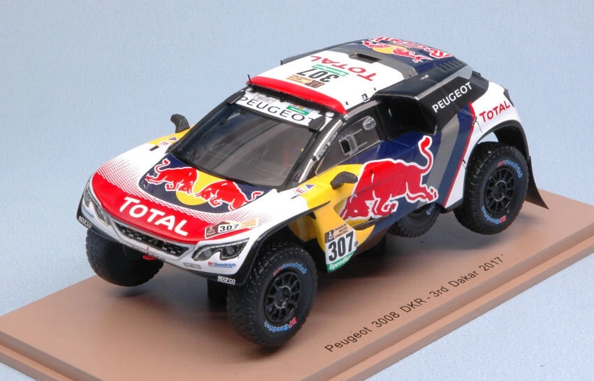 Model Car Rally Scale 1:43 spark Model Peugeot 3008 Dkr N.307 3rd Dakar