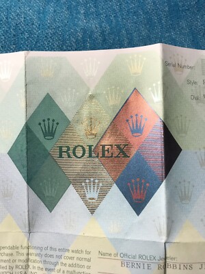Rolex Certificate Guarantee Warranty For a Z serial Datejust