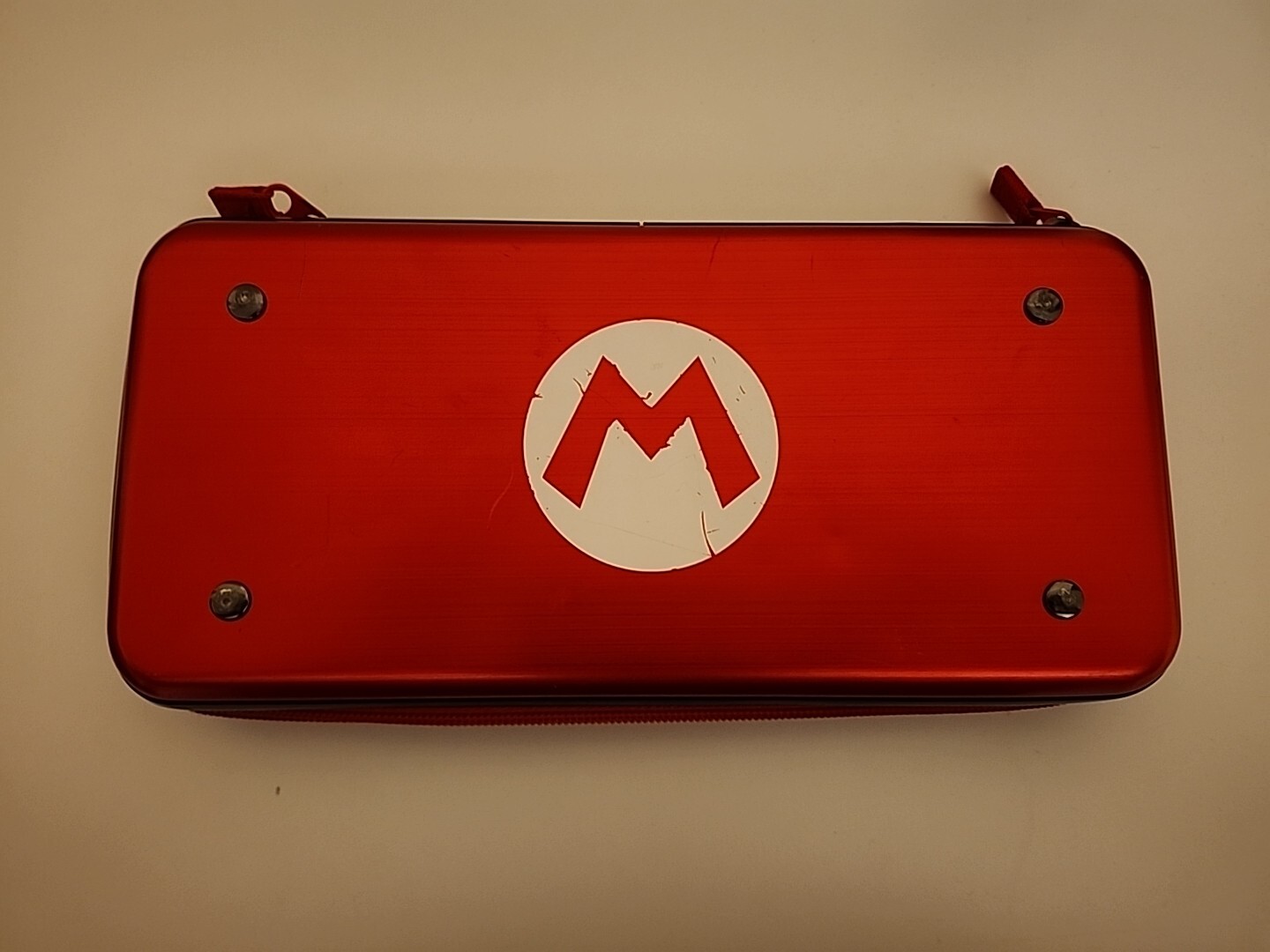 Nintendo Switch Hard Aluminum Case - Red Mario - Game Cartridge Portable Storage-image
