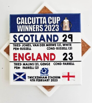 Six Nations Calcutta Cup 2023, England Schottland, schottischer Marmor-Stein Untersetzer