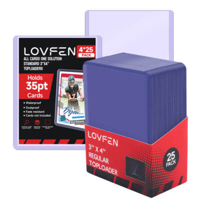 100CT Standard 3''x4'' Regular Toploaders For 35pt Trading Sports Cards (4*25Pack)