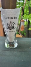 (1) Vintage 6" National Bohemian Natty Boh Beer Barware Glass Tall Ship