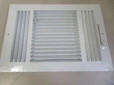 Home Intuition 12" x 8" 3-Way Air Vent Cover Grille Adjustable Register White