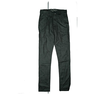 SO SOIRE Damen slim fit stretch Jeans Hose W27 L32 Kunstleder schwarz grau NEU.