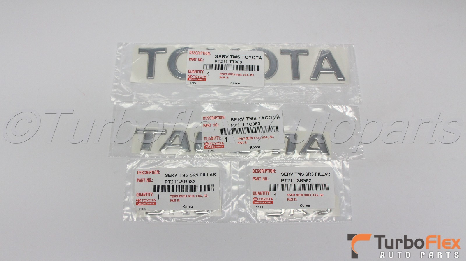 Toyota Tacoma 1998 2004 Tailgate 4 Emblem Kit Genuine Oem Ebay 