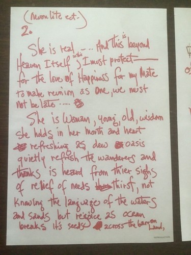 HAND WRITTEN DRAFTS BY JIMI HENDRIX OF ‘MOONLITE’ ,NEVER RELEASED *(Repro)* - Imagen 5 de 12