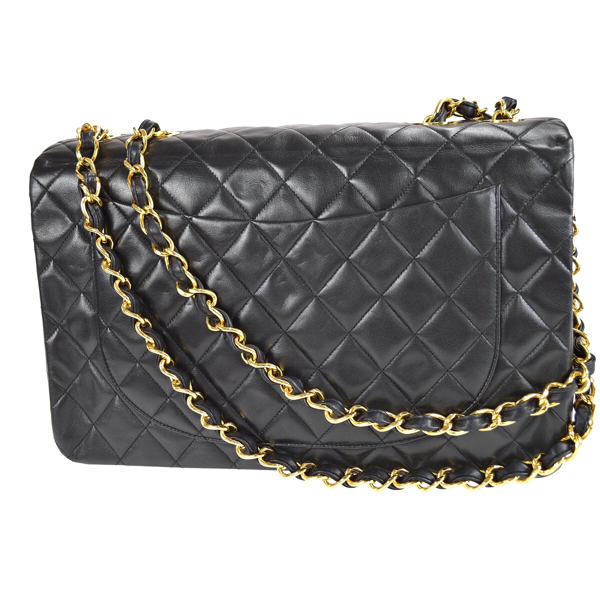 Chanel Black Lambskin Maxi Classic Flap Bag 75041 | eBay
