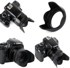 Pro Hard Lens Hood with Clamp Collar for Canon EOS Rebel T1i T2i