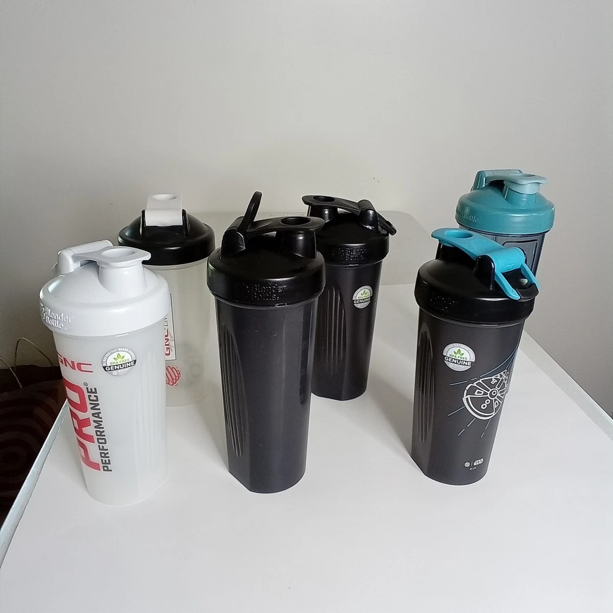 Blender Bottle Lot of 6 Shaker Bottles with Shaker Coil Ball 24 oz