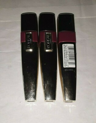 2 tube lot LOREAL CARESSE WET SHINE AQUA LIP LACQUER STAIN 187 INFINITE FUCHSIA