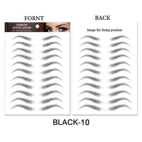 Eyebrow Tattoos 4D Hair-Like Waterproof Stickers Brown/Black Makeup Temporary - 第 21/21 張圖片