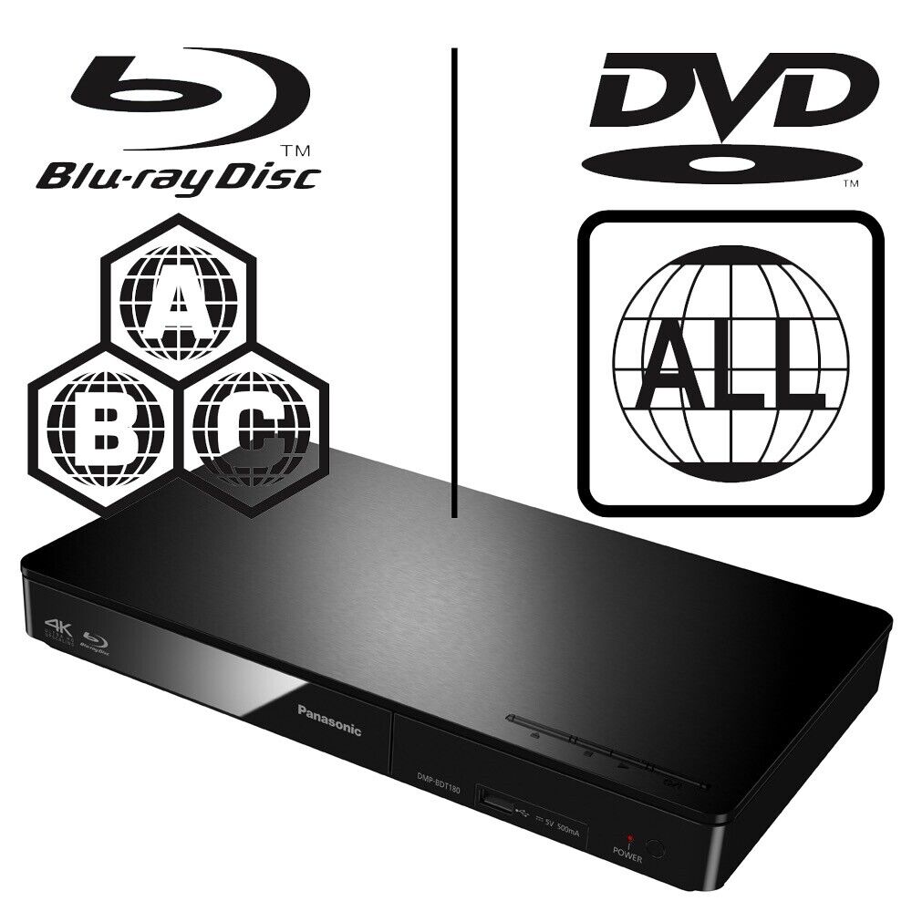 Panasonic Blu-ray Player DMP-BDT180EB Full MultiRegion 4K Upscaling 3D Smart