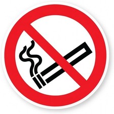 Schild Aufkleber "Rauchen Verboten" Folie selbstklebend Ø 10cm nach ISO 7010