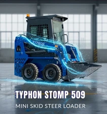 USA Stocks TYPHON STOMP 509 25HP Kubota D1105 1.4 Ton EPA Skid Steer Loader