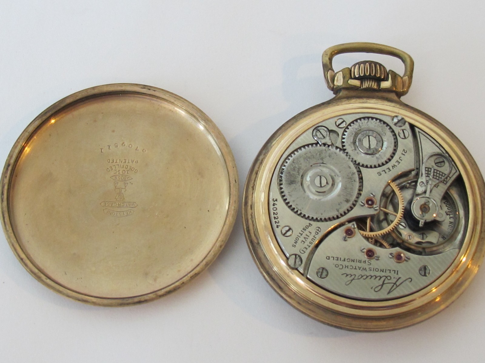 Illinois A. Lincoln 16S 21 Jewels Railroad Grade Model Pocket Watch