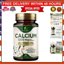 Calcium 1200 mg  Vitamin D3 Tablets for Bone  Teeth Health - 60 Count