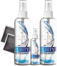 Purity Eyeglass Lens Cleaner Kit - 2 X 8Oz and 1 X 2Oz Lens Cleaner Spray Bottle