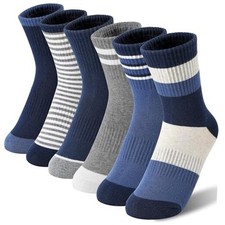 Boys Kids Girls Athletic Socks Basketball Sport 9-15 Years Blue Stripes Series
