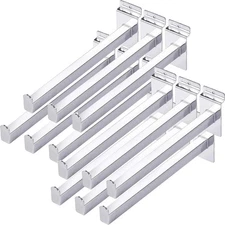 12 PCS 10 Inch Slat Wall Hooks, Heavy Duty Slatwall Shelf Brackets, Metal Slatwa