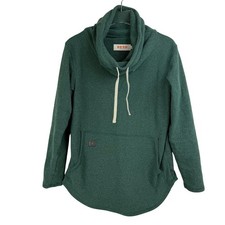 DESO TALLAC Green Cowl Neck Pullover FLEECE TUNIC WOMEN Medium MADE IN USA CA
