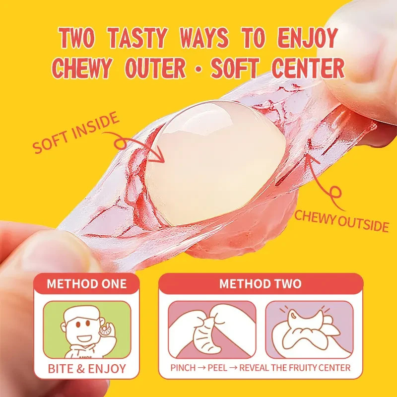 Kozed Peelable Strawberry Gummy Candy Snack with Fruity Flavor