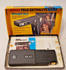 Vintage 1980 Kodak Tele-Ektralite 600 Camera Outfit Sensalite Flash WORKS