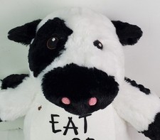 Chick-fil-A Eat Mor Chikin Bib Cow Fluffy Plush Stuffed Animal Advertising - GUC