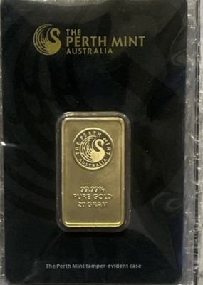 #ad 20 Gram Gold Bar The Perth Mint In Assay $2400.00