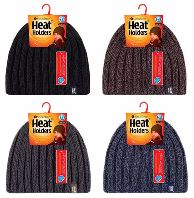 Heat Holders - Herren warm gestrickt gefüttert beanie wintermütze / mütze hut 